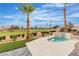 Inviting backyard with a spa, and view of the golf course at 9513 Villa Ridge Dr, Las Vegas, NV 89134