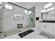 Sleek bathroom with a glass-enclosed shower, marble accents, and modern vanity at 9513 Villa Ridge Dr, Las Vegas, NV 89134