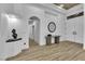 Bright foyer features modern decor, high ceilings, and elegant double doors, offering a welcoming entrance at 9513 Villa Ridge Dr, Las Vegas, NV 89134