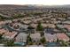 Overhead view of a beautiful housing development in Nevada, with a mix of pools and desert landscaping at 11158 Antonine Wall Ct, Las Vegas, NV 89141