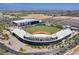 An aerial view of Las Vegas Ballpark showing the manicured field, seating, and surrounding cityscape at 11398 Belmont Lake Dr # 104, Las Vegas, NV 89135