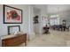 Inviting entryway featuring stylish decor and beautiful marble flooring leading to the dining area at 1432 Castle Crest Dr, Las Vegas, NV 89117