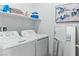 Bright laundry room with modern washer and dryer and plenty of storage space at 3729 Canis Minor Ln # 10206, Henderson, NV 89052