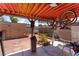 Backyard with covered patio area and gravel landscaping at 4565 Halbert Ave, Las Vegas, NV 89110
