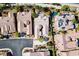 Aerial view of the home showcasing roof shape, manicured landscaping and surrounding neighborhood at 5017 Kaibab Forest Ave, Las Vegas, NV 89141