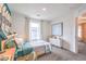Bright bedroom featuring a large window, modern furnishings, and a playful skateboard design at 505 Red Lovebird Ave # Lot 1229, Henderson, NV 89011