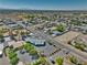 Wide aerial view of a neighborhood featuring desert landscaping and single-story homes at 6490 Wagon Wheel Ct, Pahrump, NV 89061