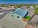 Aerial view showing the yard, exterior and desert landscaping surrounding the house at 6490 Wagon Wheel Ct, Pahrump, NV 89061