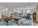 Open-concept living space with modern furnishings, light wood flooring, and seamless flow to the kitchen area at 741 Monroe Hill Pl, Henderson, NV 89011