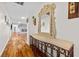 Hallway featuring hardwood floors, modern lighting and decor at 7545 Constantinople Ave, Las Vegas, NV 89129