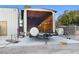 Open parking area with space for trailer, offering ample space for vehicles and equipment, with an additional storage building at 7545 Constantinople Ave, Las Vegas, NV 89129