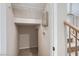 An open, walk-in closet with a wire shelf, offering ample storage space in a neutral-toned room at 765 Jewel Tower St, Las Vegas, NV 89178