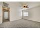 Spacious bonus room featuring natural light and a ceiling fan at 9452 Plover Falls Ave, Las Vegas, NV 89149