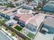 Aerial view highlighting the property's backyard with a gazebo, patio, and manicured landscaping at 10836 Montana Blanca Ave, Las Vegas, NV 89166