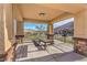 Inviting outdoor picnic area with stone pillars offering a shaded space for gatherings at 3213 Molinos Dr, Las Vegas, NV 89141