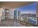 Spacious balcony offering panoramic views of the city skyline and distant mountains at 322 Karen Ave # 3801, Las Vegas, NV 89109
