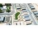 This aerial showcases the property's prime location within a well-planned community with a central green space at 3389 La Cura Ave # Lot 43, Las Vegas, NV 89141