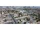 Scenic aerial perspective of the neighborhood featuring various home styles, streets, and community layout at 5079 Reno Ct, Las Vegas, NV 89119
