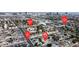 This aerial view displays the home's location near Spencer Street, E Reno Ct., and E Tropicana Ave at 5079 Reno Ct, Las Vegas, NV 89119
