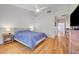Bedroom featuring wood floors and a door leading into a hallway at 2805 Hanging Rock Dr, Las Vegas, NV 89134