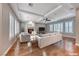 Bright living room with hardwood floors, a fireplace, recessed lighting, and many windows at 2820 Sisteron Ct, Henderson, NV 89044