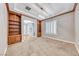 Office space featuring built-in shelving and glass doors at 2820 Sisteron Ct, Henderson, NV 89044