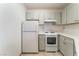 Functional kitchen area equipped with standard white appliances and light gray cabinetry for a clean, modern look at 440 Elm Dr # 103, Las Vegas, NV 89169