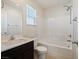 Full bathroom with shower-tub combination and vanity with drop-in sink at 4675 Color Up Ct # 101, Las Vegas, NV 89122