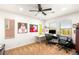 Bright bedroom with large windows, ceiling fan and workspace, perfect for studying or working from home at 749 Middle Beach St, Las Vegas, NV 89138