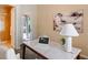 Office space featuring a marble desk, stylish lighting, and a view to the outdoors at 1 Via Mira Monte, Henderson, NV 89011