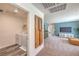 Convenient laundry room with washer, dryer, and stylish sliding wood doors at 1011 Gentle Swan St # Lot 697, Henderson, NV 89011