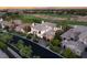 An aerial view of the property showcasing its landscaping and proximity to the golf course at 10301 Orkiney Dr, Las Vegas, NV 89144