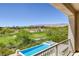 Breathtaking view of the golf course and desert landscape from this home's private balcony at 11503 Glowing Sunset Ln, Las Vegas, NV 89135