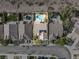 Aerial view of a house with a backyard swimming pool at 2158 Shubert Ave, Henderson, NV 89052