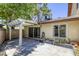 Shaded backyard patio connected to the home's sliding glass door at 2349 Wooster Cir # A, Las Vegas, NV 89108
