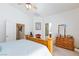 This bedroom features two doors and natural lighting at 270 New River Cir, Henderson, NV 89052