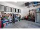 Garage interior, showing storage cabinets, workbench and tool storage at 3468 Isle Dr, Las Vegas, NV 89141