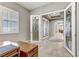 Bright office space with plantation shutters and decorative glass french doors to the entry at 480 Heritage Bridge Ave, Henderson, NV 89011