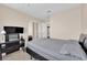 Bedroom featuring neutral walls, carpet, and black desk along with a comfortable bed at 6231 Curlew Dr, Las Vegas, NV 89122