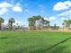 Expansive community green space with palm trees, sports courts, and blue skies at 6231 Curlew Dr, Las Vegas, NV 89122