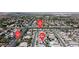 Wide aerial shot of home's location with respect to N. Tenaya Way and W. Elkhorn Rd at 7072 Arabian Ridge St, Las Vegas, NV 89131