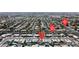 Aerial shot emphasizing the home's position within a community, with prominent street markers at 7072 Arabian Ridge St, Las Vegas, NV 89131