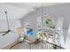 Bright entryway boasts large windows, high ceilings, a ceiling fan, and tile flooring at 9417 Grenville Ave, Las Vegas, NV 89134