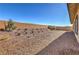 Low-maintenance backyard features desert landscaping, a block wall, and ample space at 1044 Forest Falcon Dr, Henderson, NV 89011