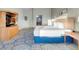 Relaxing main bedroom featuring light walls, a queen bed and ensuite bathroom at 211 E Flamingo Rd # 1617, Las Vegas, NV 89169
