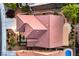 Bird's eye view of home with tile roof, covered patio, swimming pool, and manicured landscaping at 2144 Marywood Park Ct, Henderson, NV 89044