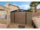 This spacious storage shed in the backyard is perfect for all your storage needs at 2507 Albemarle Way, Henderson, NV 89014