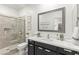 Modern bathroom with glass shower, sleek vanity, and contemporary fixtures at 295 Callen Falls Ave # 2225, Henderson, NV 89011