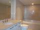 Elegant bathroom featuring a bathtub and a marble vanity with a sleek faucet at 322 Karen Ave # 2606, Las Vegas, NV 89109