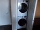 Conveniently stacked washer and dryer units in a dedicated closet at 322 Karen Ave # 2606, Las Vegas, NV 89109